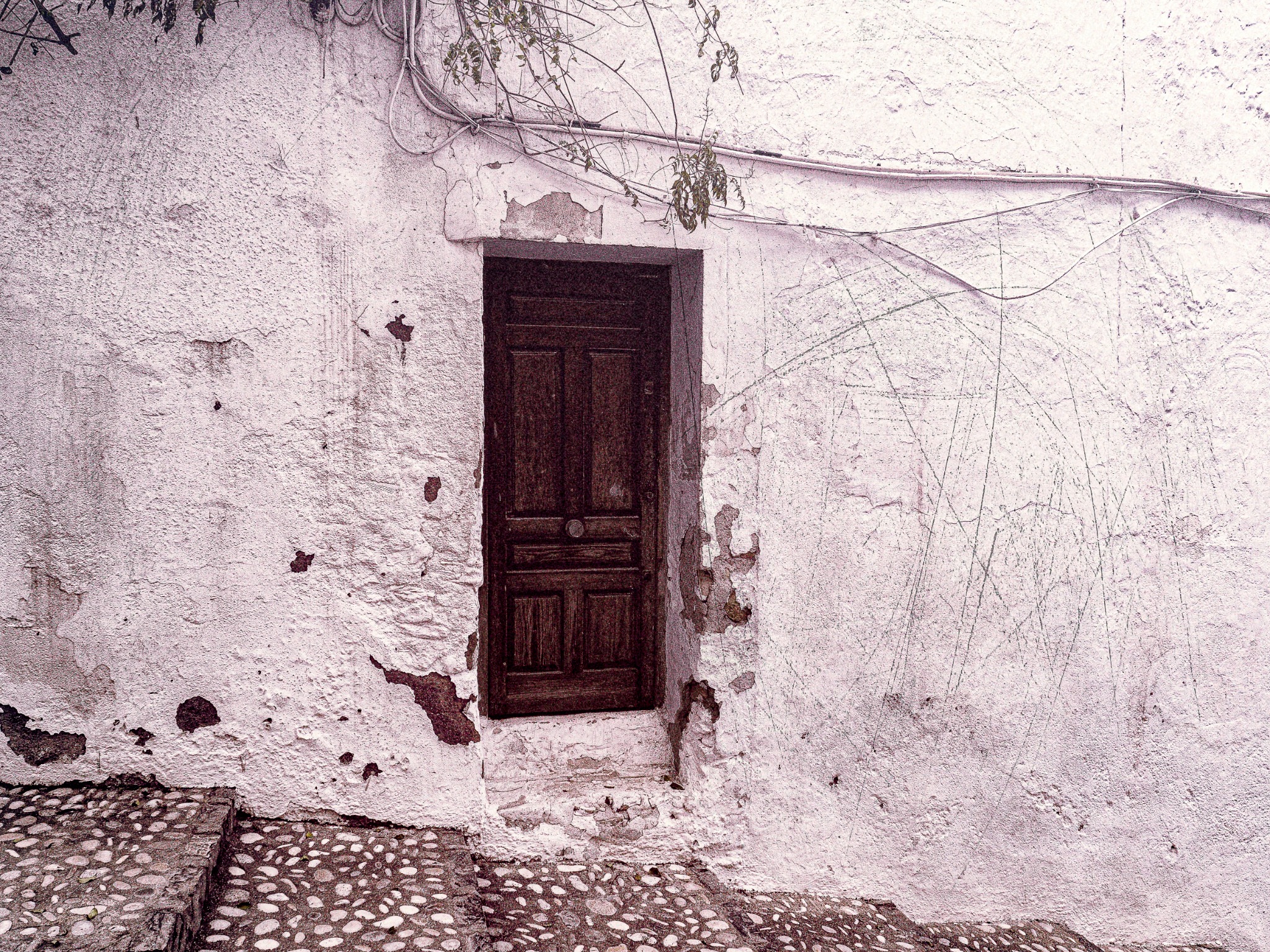 Porta nel muro bianco